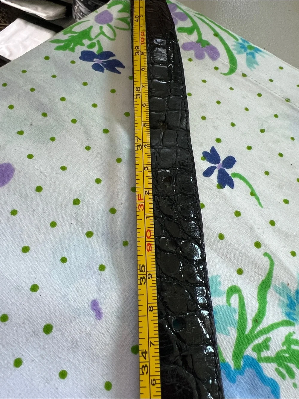 Vintage Saks Fifth Avenue Caiman Croc Belt - 36 Black Unisex 